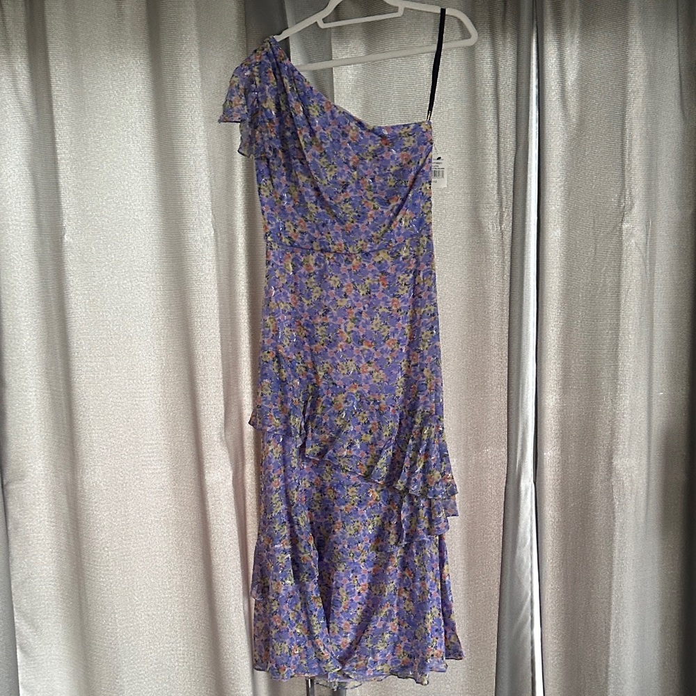 Elegant One-Shoulder Floral Dress